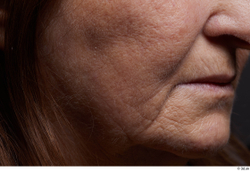 and more Mouth Nose Cheek Skin Woman Chubby Wrinkles Studio photo references